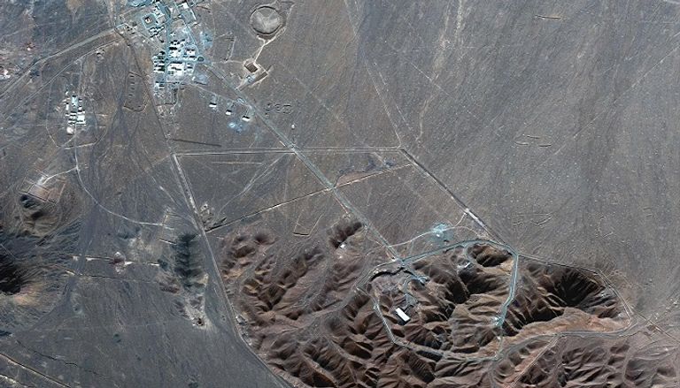 صورة عبر الأقمار الصناعية لمحطة فوردو الإيرانية لتخصيب الوقود شمال شرق مدينة قم. على رضا أكبري