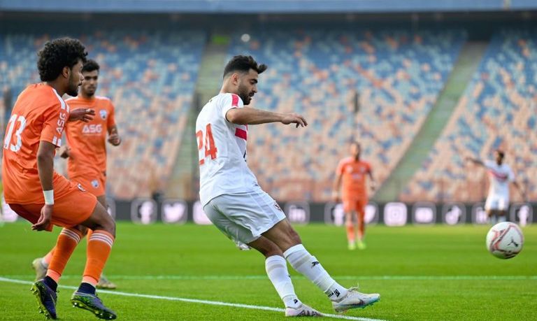 جانب من مباراة الزمالك وبروكسي