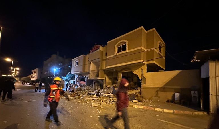 جانب من الغارات على قطاع غزة