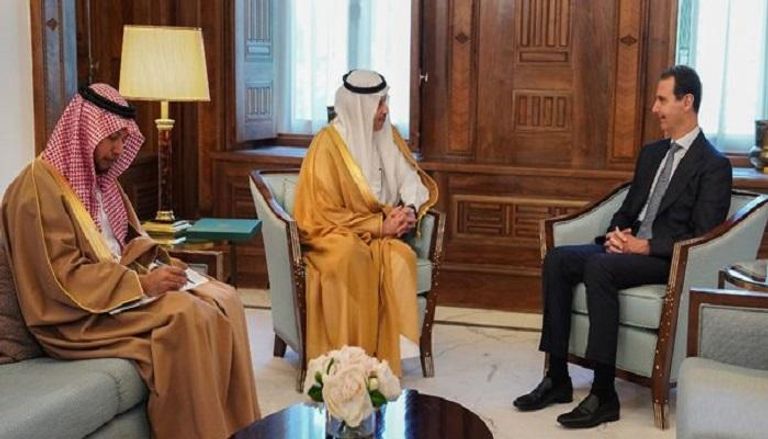 جانب من اللقاء بين الأسد والسفير السعودي - سانا