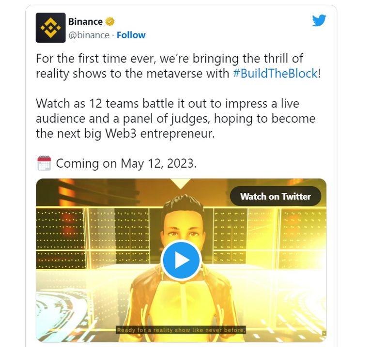 بينانس تعلن إطلاق برنامجها الواقعي للمسابقات في الميتافيرس الواقع الافتراضي