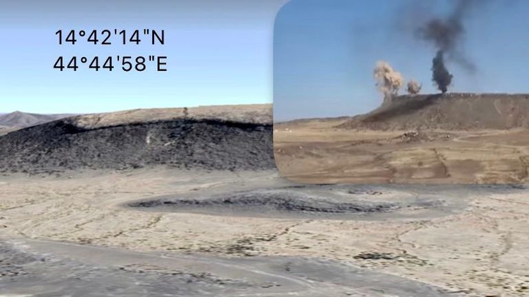 إحداثيات موقع المناورة دبابات تابعة لمليشيات الحوثيين