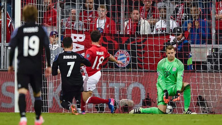 رونالدو يسجل ضد بايرن ميونخ في أليانز أرينا كريستيانو رونالدو نجم ريال مدريد السابق