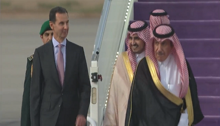 جانب من وصول الرئيس السوري بشار الأسد إلى السعودية