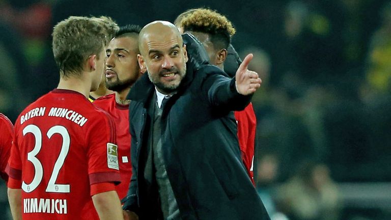 جوشوا كيميتش وبيب غوارديولا مانشستر سيتي الإنجليزي