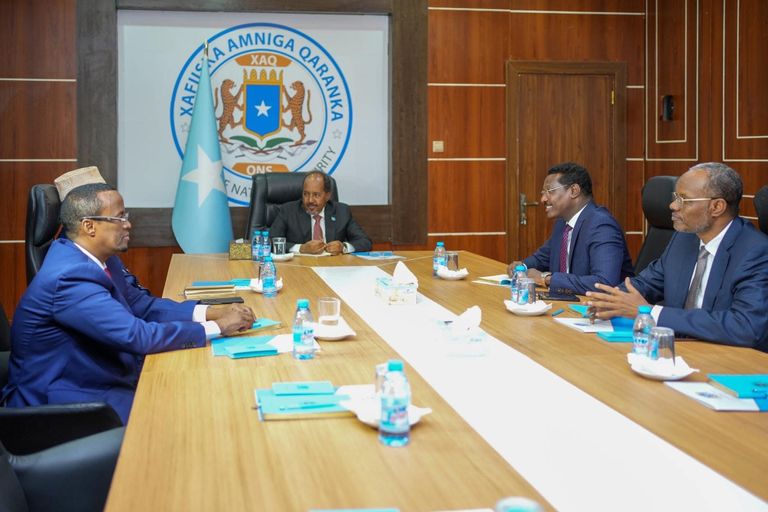 جانب من مشاركة رئيس الصومال حسن شيخ محمود بالمؤتمر