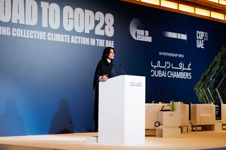 جانب من كلمة عبدالله بن طوق المري خلال فعاليات المنتدى