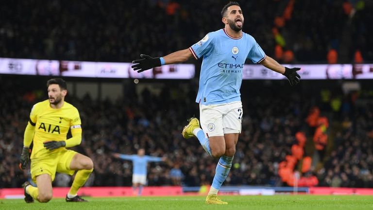 رياض محرز ضد توتنهام رياض محرز وإيرلينغ هالاند