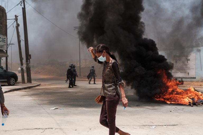 جانب من الاحتجاجات العنيفة في السنغال