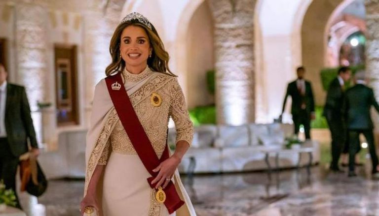 الملكة رانيا في حفل زفاف ولي عهد الأردن