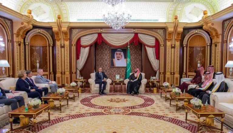 ولي العهد السعودي خلال اجتماعه بوزير الخارجية الأمريكي - واس