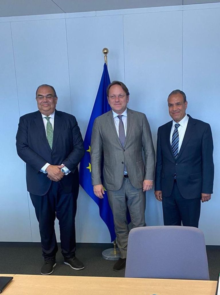 الدكتور محيي الدين مع عددٍ من المسؤولين الأوروبيين