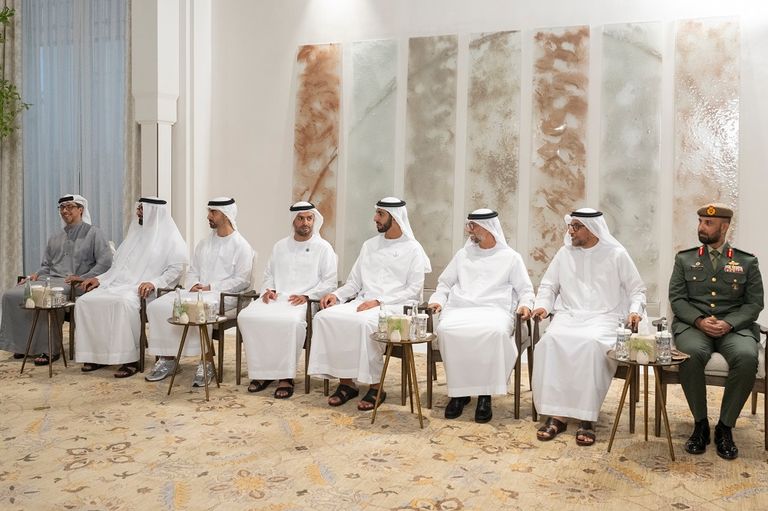 جانب من لقاء الشيخ محمد بن زايد آل نهيان مع الرئيس الانتقالي لتشاد