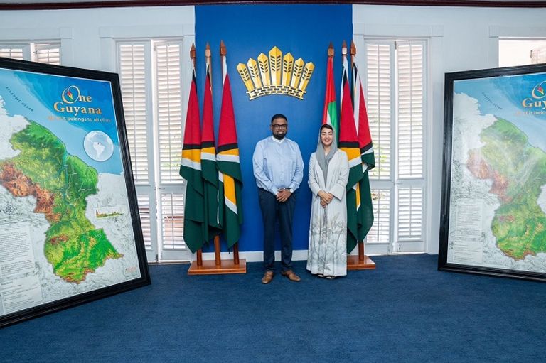 لقاء رئيس غويانا وريم بنت إبراهيم الهاشمي