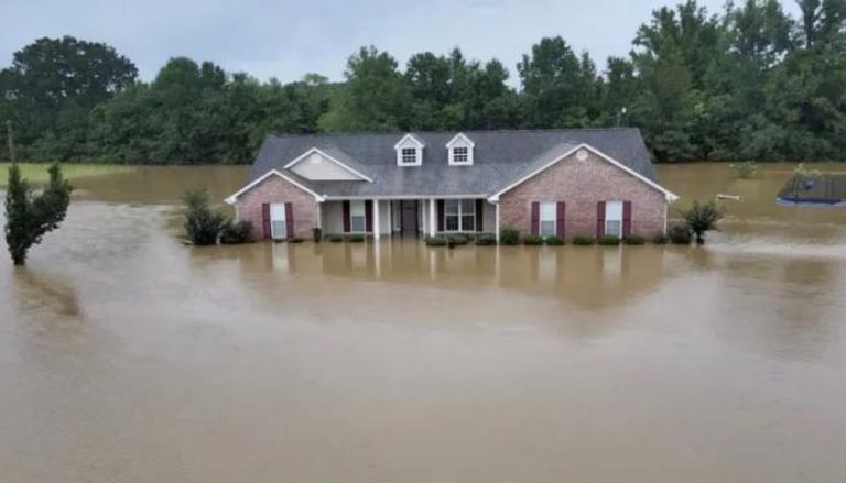 أحد المنازل المتضررة من الفيضانات