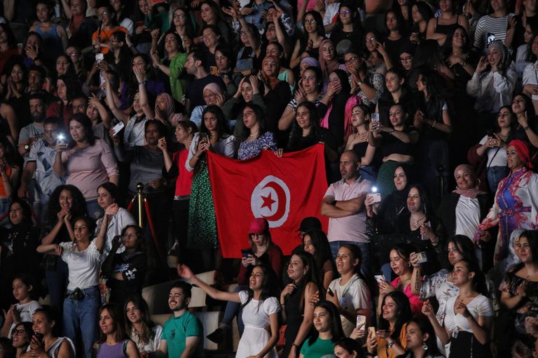 الفنان المصري تامر حسني على مسرح قرطاج