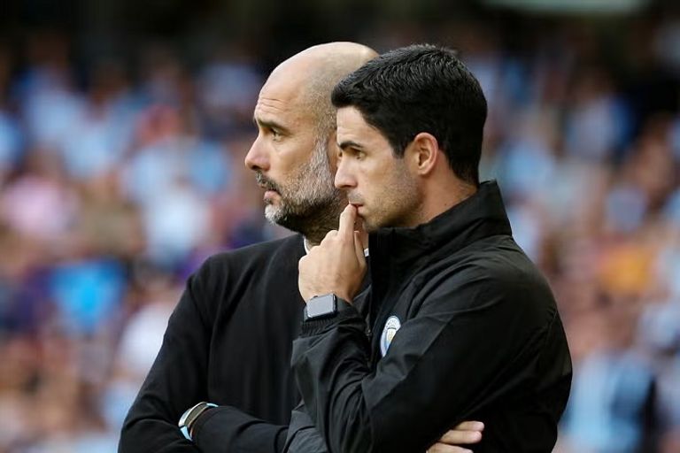 بيب غوارديولا ومايكل أرتيتا ميكيل أرتيتا وبيب غوارديولا