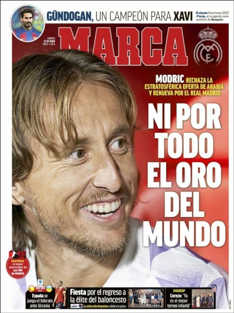 ماركا لوكا مودريتش وإلكاي غوندوغان