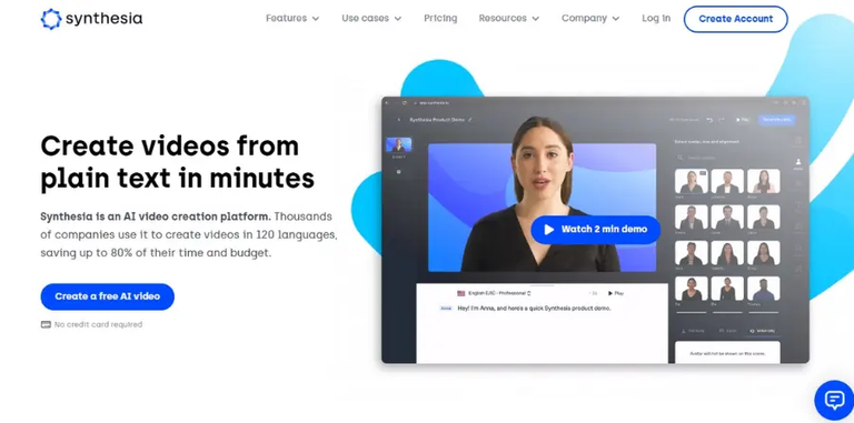 تطبيق Synthesia أفضل تطبيقات الذكاء الاصطناعي