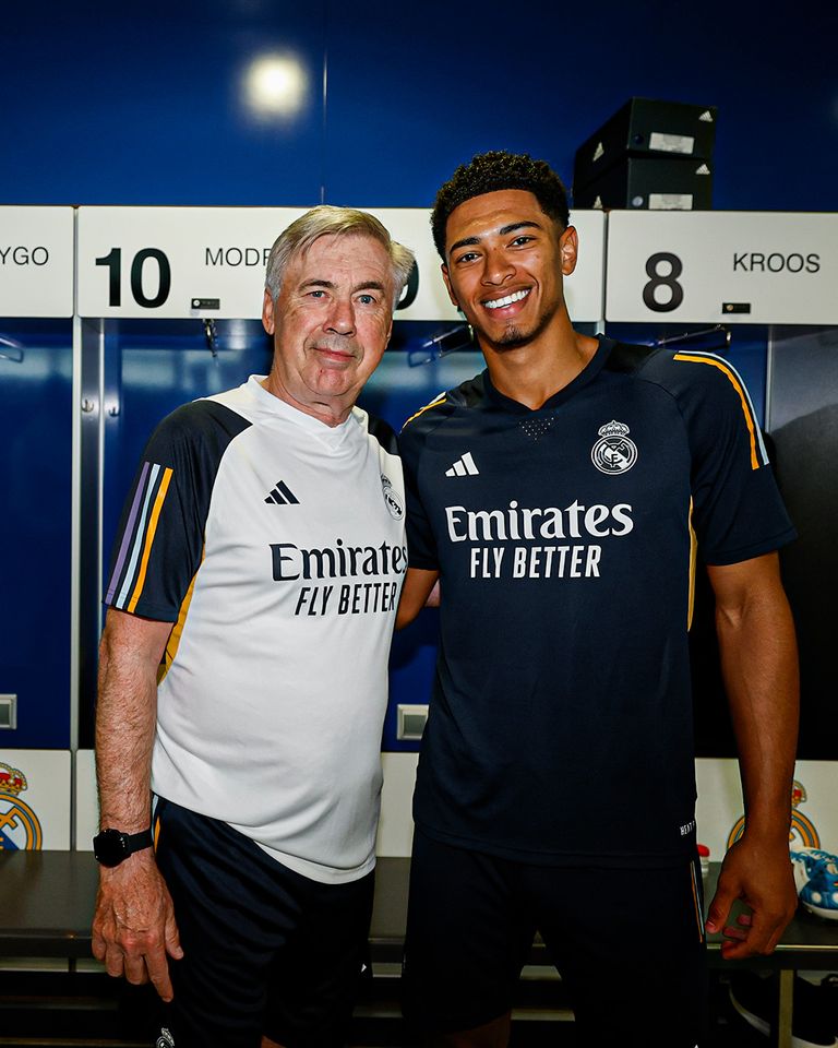 جود بيلينغهام وكارلو أنشيلوتي ريال مدريد