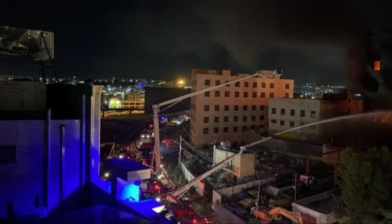 حريق مصنع وسط عمان