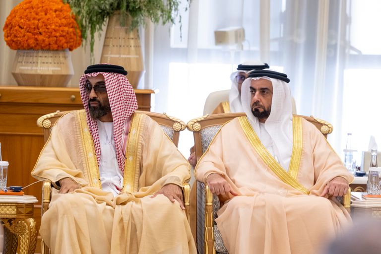 جانب من لقاء الشيخ محمد بن زايد آل نهيان وناريندرا مودي