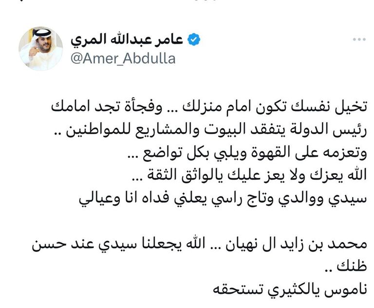 الشيخ محمد بن زايد آل نهيان رئيس دولة الإمارات