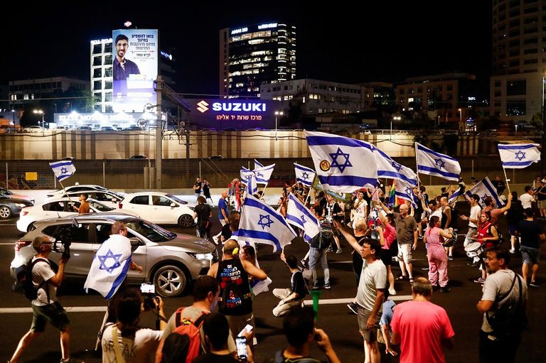 جانب من الاحتجاجات الإسرائيلية