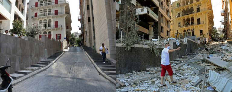 صور مجمعة من انفجار المرفأ