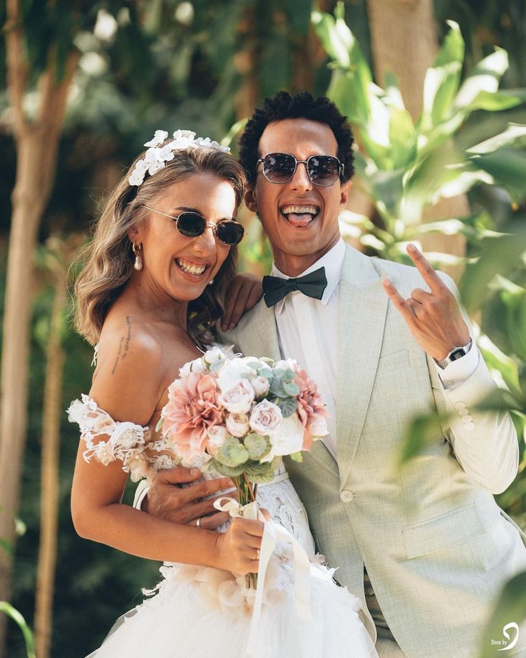 طه دسوقي ونادين كتشيدجيان في حفل زفافهما