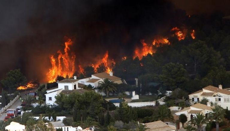 حريق غابات عند الحدود الإسبانية مع فرنسا