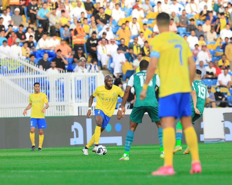 من مباراة النصر السعودي والرجاء المغربي في البطولة العربية