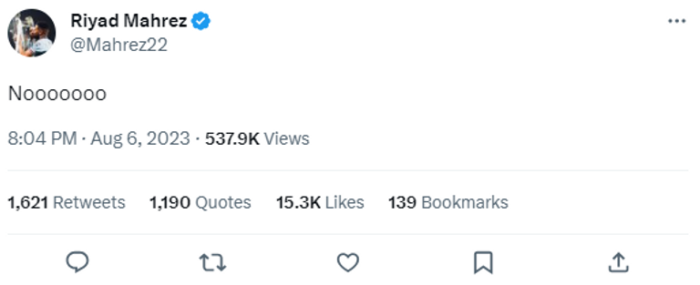 رياض محرز نجم مانشستر سيتي السابق