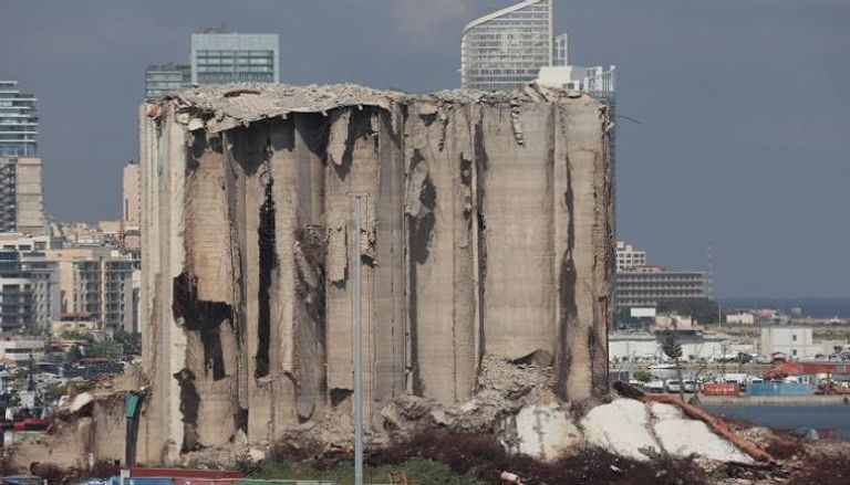 صورة تظهر صوامع الحبوب التي تضررت في انفجار 4 أغسطس/آب 2020 - رويترز
