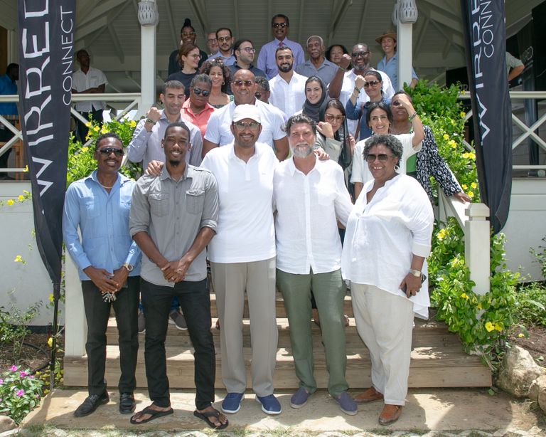 الدكتور سلطان الجابر  خلال زيارته إلى جمهورية بربادوس