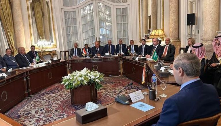 جانب من اجتماع لجنة الاتصال العربية بشأن سوريا - الخارجية المصرية