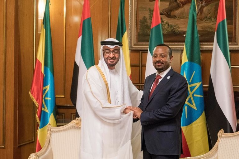 الشيخ محمد بن زايد آل نهيان وآبي أحمد