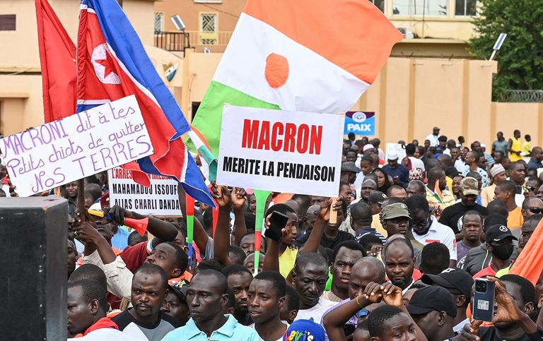 جانب من مظاهرات دعم العسكر بالنيجر