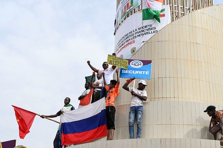 جانب من مظاهرات دعم العسكر بالنيجر