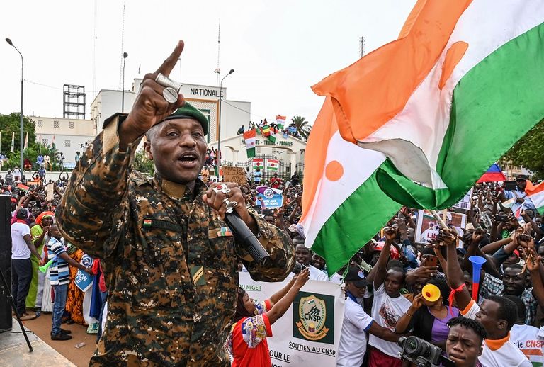 جانب من مظاهرات دعم العسكر بالنيجر