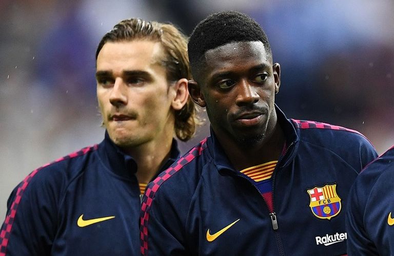 عثمان ديمبلي وأنطوان غريزمان فريق برشلونة