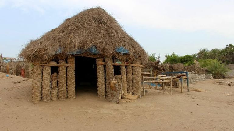 أحد منازل السعف في اليمن