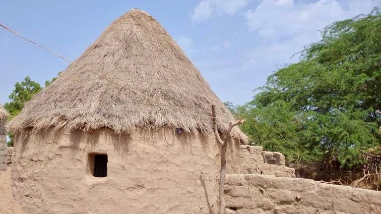 أحد منازل السعف في اليمن