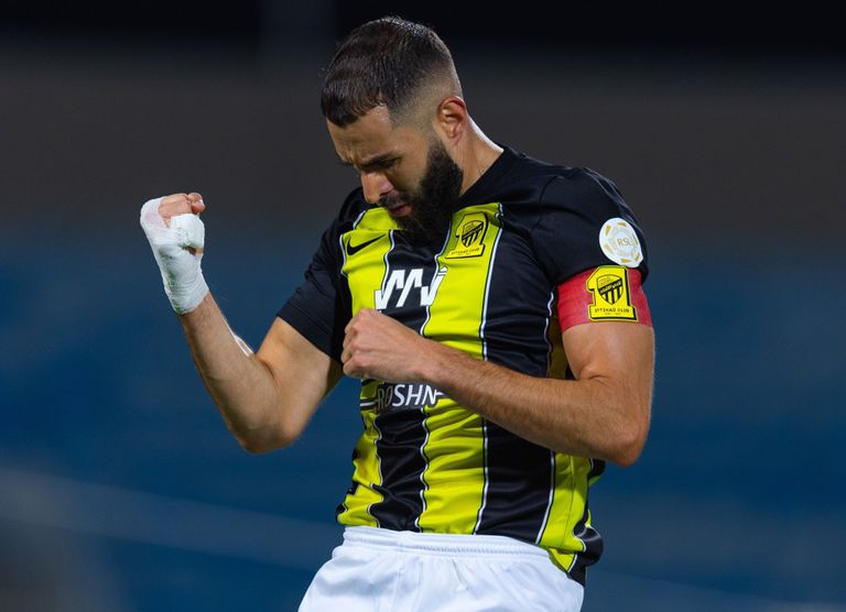 كريم بنزيما مهاجم الاتحاد السعودي