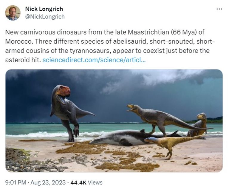 رسم تخيلي للديناصورات المنقرضة