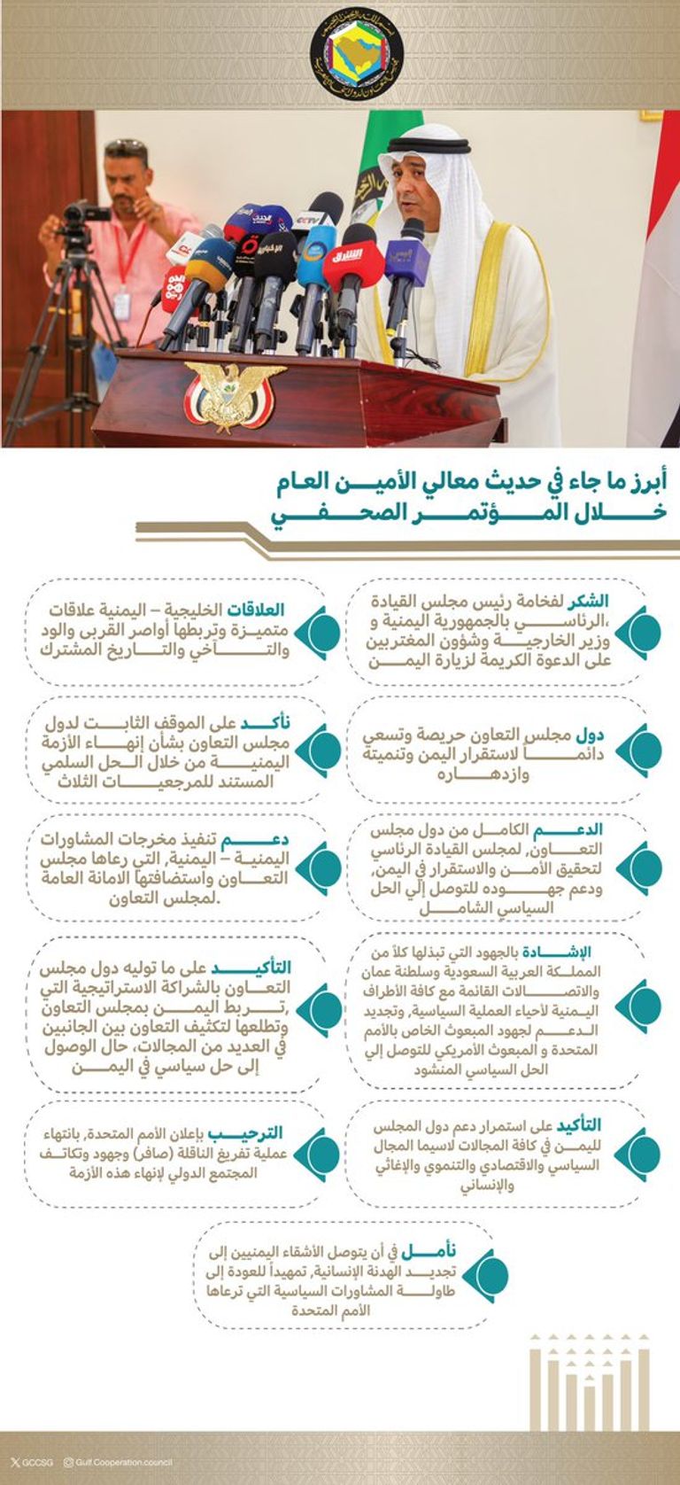 رئيس مجلس القيادة الرئاسي اليمني يستقبل أمين عام مجلس التعاون الخليجي