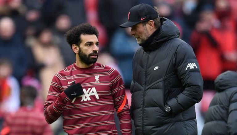 يورغن كلوب ومحمد صلاح في ليفربول