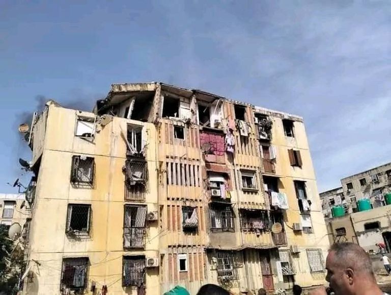المبنى المتضرر