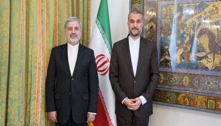 علي رضا عنايتي، سفير إيران في السعودية خلال لقائه وزير الخارجية أمير عبد اللهيان