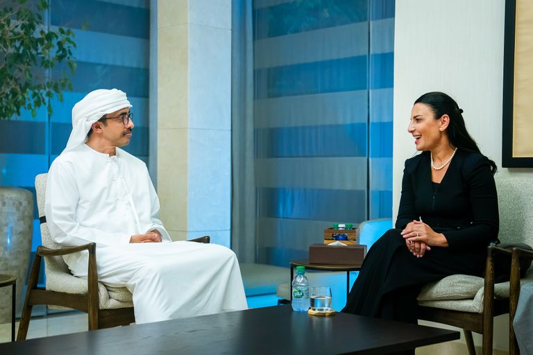 الشيخ عبدالله بن زايد آل نهيان ونائبة رئيس الوزراء الألباني بيلندا بالوكو 